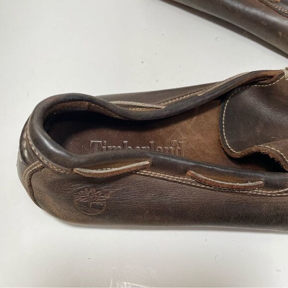 Timberland Brown Leather Slip On Loafers - Picture 7 of 9